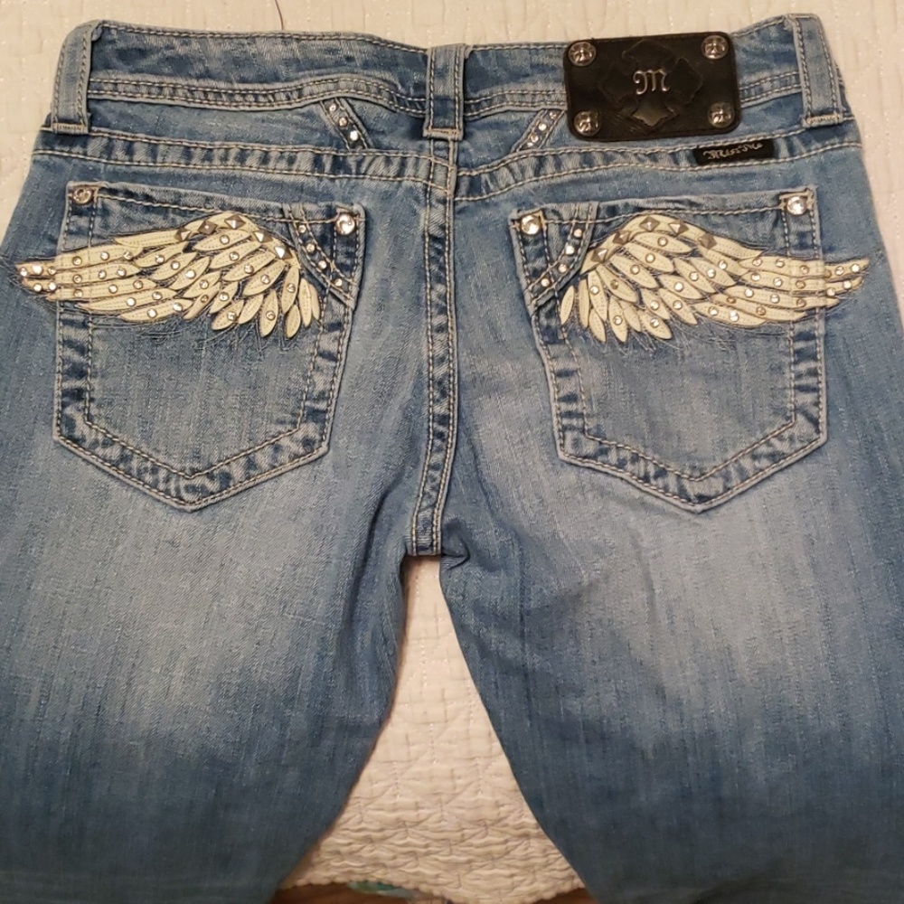 Miss Me boot cut angel wing Jean's size 29